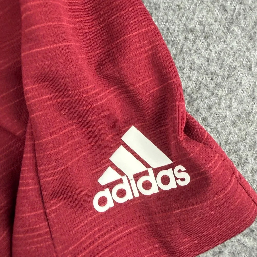 Adidas Polo Shirt Men's Medium Maroon ULM Warhawks Climalite Short Sleeve Logo